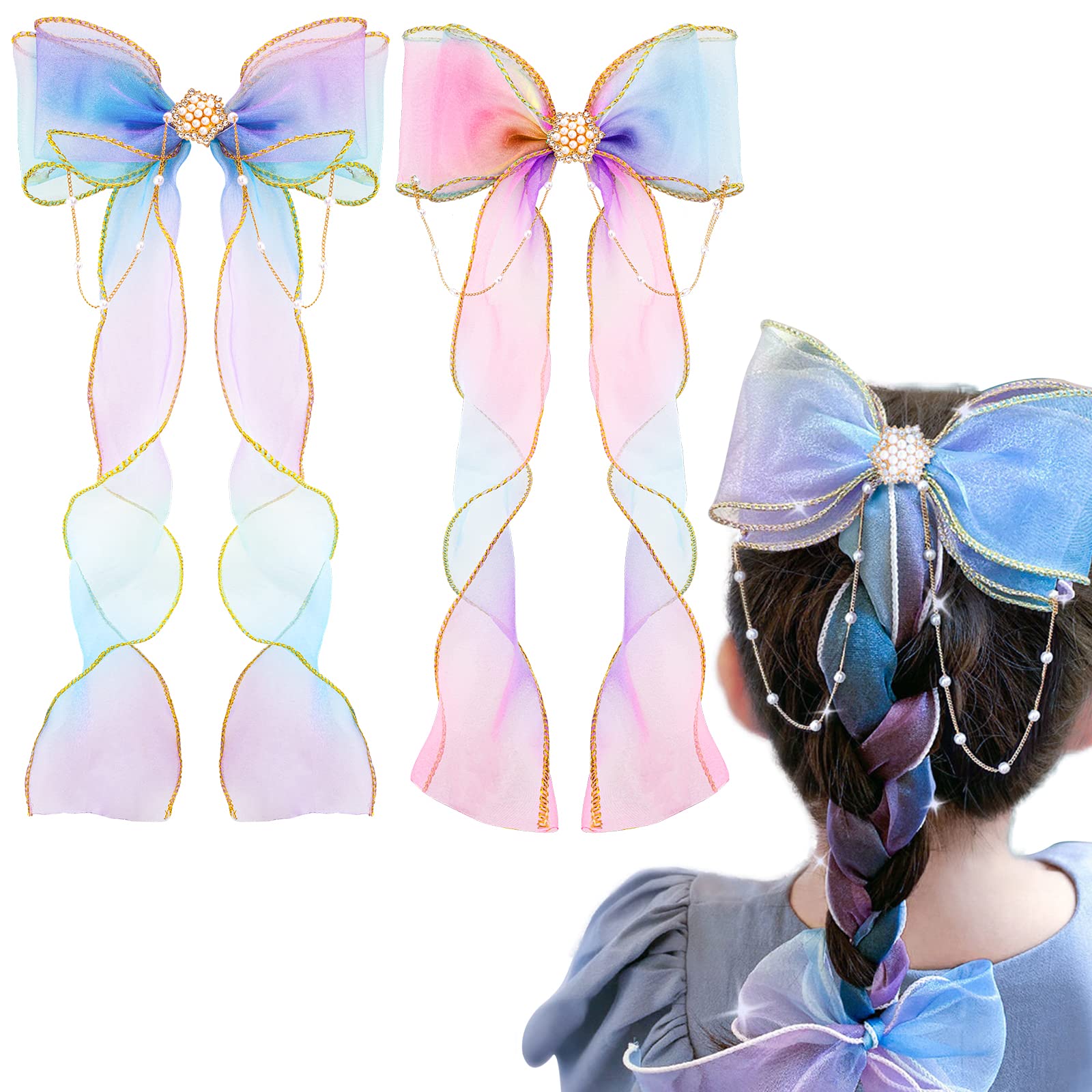 SANNIDHI 3pcs Ribbon Bow Hair Clips for Girls, Rhinestone Crown Hair Bows Clip Set, Cute Stylish Butterfly Applique Hair Accessories for Kids Toddler Girls Princess Dress up SANNIDHI 3pcs Ribbon Bow Hair Clips for Girls, Rhinestone Crown Hair Bows Clip Set, Cute Stylish Butterfly Applique Hair Accessories for Kids Toddler Girls Princess Dress up